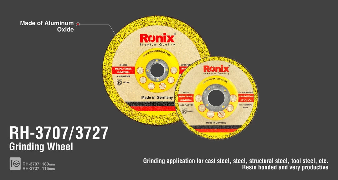 سنگ ساب آهن آلمانی - 180 میلیمتری RH-3707 رونیکس