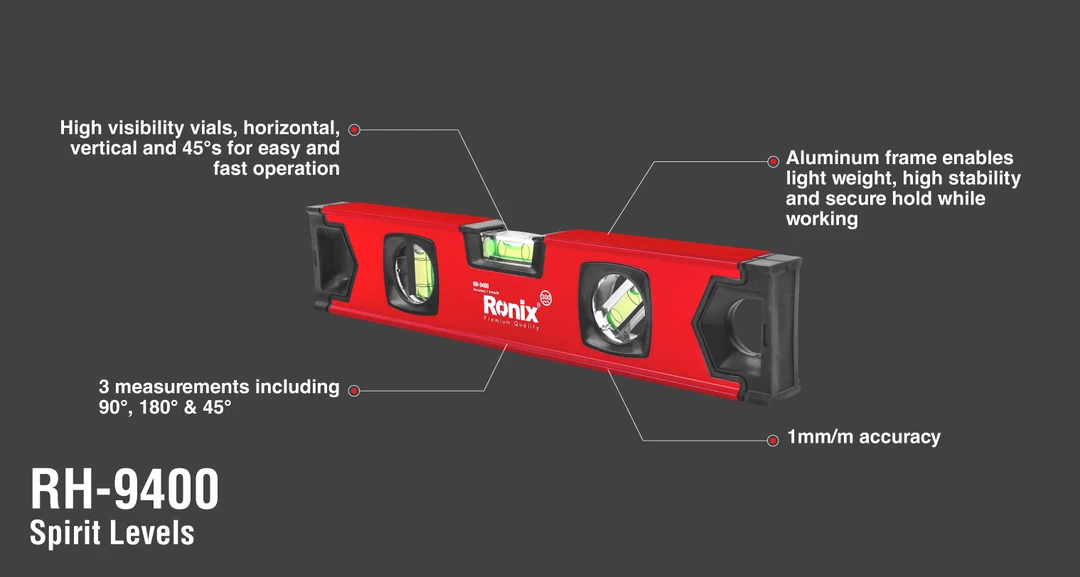 تراز بنایی 30 سانتی متری با دقت 1 میلی متر RH-9400 رونیکس